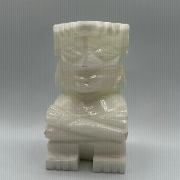 Vintage Onyx Marble Carved Aztec Stone Bookend - Picture 3 of 9